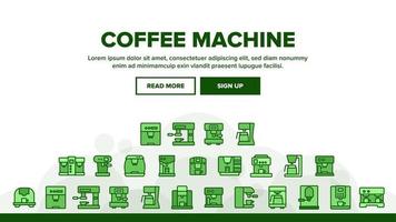 Coffee Machine Device Landing Header Vector