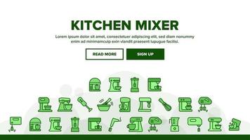 Kitchen Mixer Device Landing Header Vector