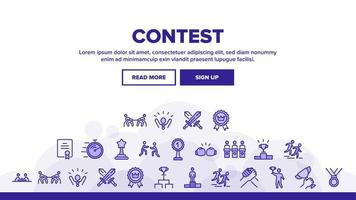 Contest Sport Activity Landing Header Vector