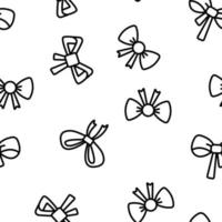 Red Bow And Ribbon Vector Seamless Pattern