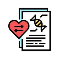 dna research for heart transplant color icon vector illustration