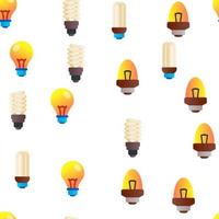 Light Bulbs Flat And Linear Icons Vector Seamless Pattern