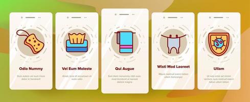 Hygiene, Cleaning Thin Line Icons Vector Onboarding