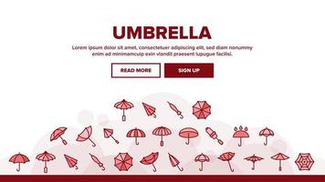 Umbrella Rain Protect Landing Header Vector