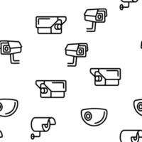 Modern Security Cameras Vector Seamless Pattern