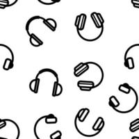 Headphones Icon Vector Seamless Pattern