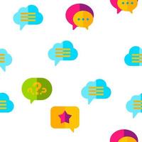 Speech Bubble Icon Set Vector Seamless Pattern