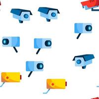 Modern Security Cameras Vector Seamless Pattern