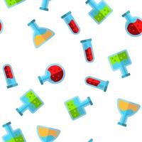 Test Tubes And Flasks Vector Seamless Pattern