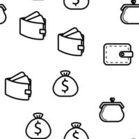 Wallet Icon Vector Seamless Pattern