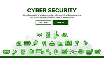 Cyber Security Vector Thin Line Icons Set