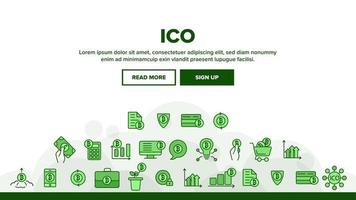 ICO, Bitcoin Vector Thin Line Icons Set