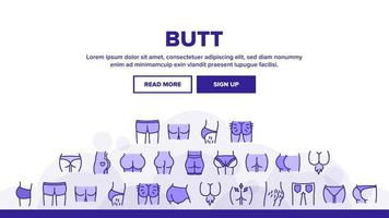 Butt Human Body Part Landing Header Vector