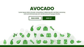 Avocado Vegetable Landing Header Vector