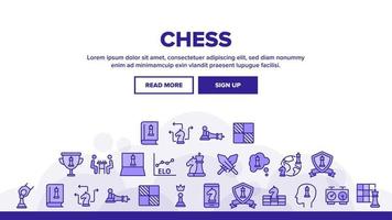 Chess Strategy Game Landing Header Vector