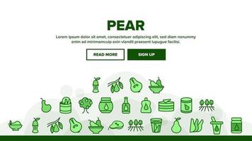 Pear Vitamin Fruit Landing Header Vector