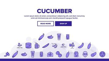 Cucumber Vegetable Landing Header Vector