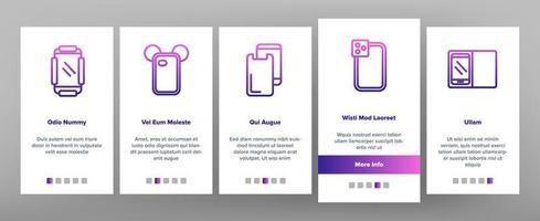 Phone Case Accessory Onboarding Icons Set Vector