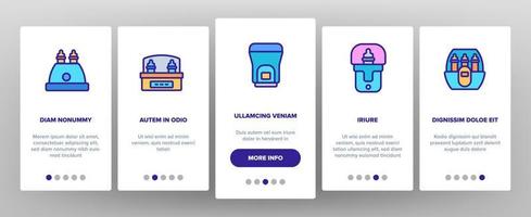 Sterilizer Device Onboarding Icons Set Vector