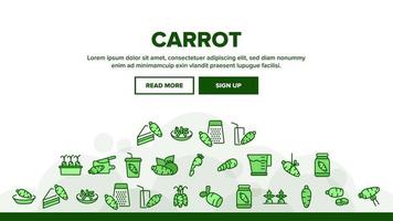 Carrot Bio Vegetable Landing Header Vector