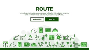 Route Gps Navigator Landing Header Vector