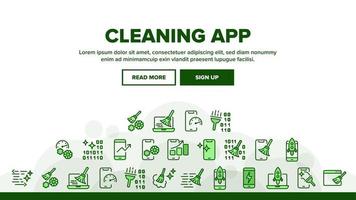 Cleaning Application Landing Header Vector