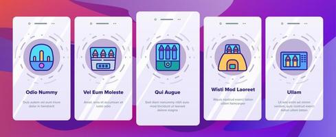 Sterilizer Device Onboarding Icons Set Vector