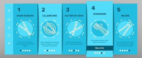 Chopstick Utensil Onboarding Icons Set Vector