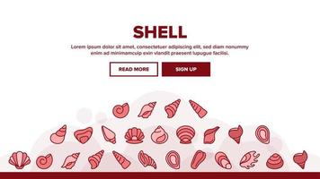 Shell And Marine Conch Landing Header Vector