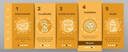 Hawthorn Berry Food Onboarding Icons Set Vector