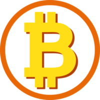 design de símbolo de sinal de ícone de bitcoin png