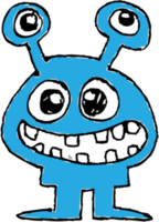 Cartoon cute monster icon sign design png