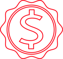 diseño de signo de dinero de icono de dólar png