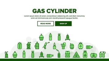 Gas Cylinder Equipment Collection Icons Set Vector