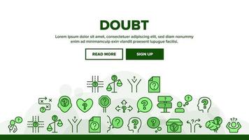 Doubt And Confusion Collection Icons Set Vector