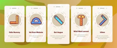 Ruler Measuring Tool Onboarding Icons Set Vector