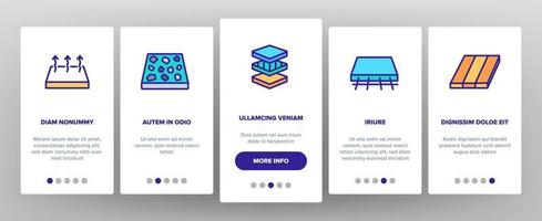 Floor And Material Onboarding Icons Set Vector