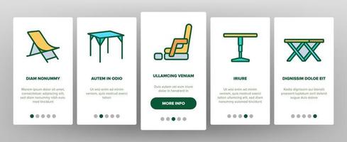 Folding Furniture Onboarding Icons Set Vector