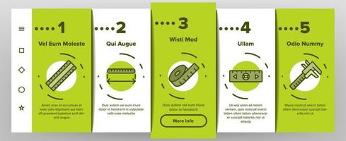 Ruler Measuring Tool Onboarding Icons Set Vector