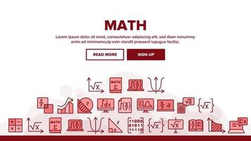 vector de encabezado de aterrizaje de educación de ciencias matemáticas