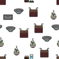 Home Decoration And Furniture Vector Seamless Pattern