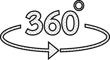 design simples de sinal de ícone de 360 graus png