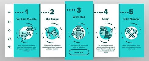 Archeological Tools And Excavations Vector Onboarding Mobile App Page Screen