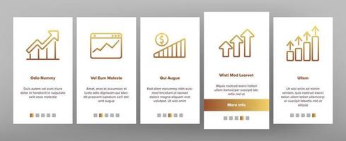 Progress Grow Graphs Onboarding Icons Set Vector