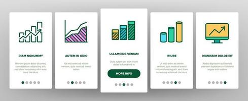 Progress Grow Graphs Onboarding Icons Set Vector