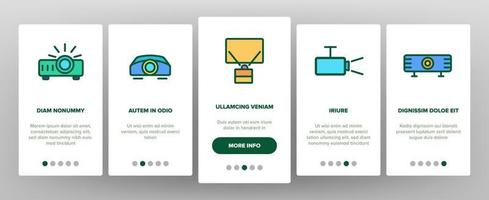 Projector Onboarding Icons Set Vector