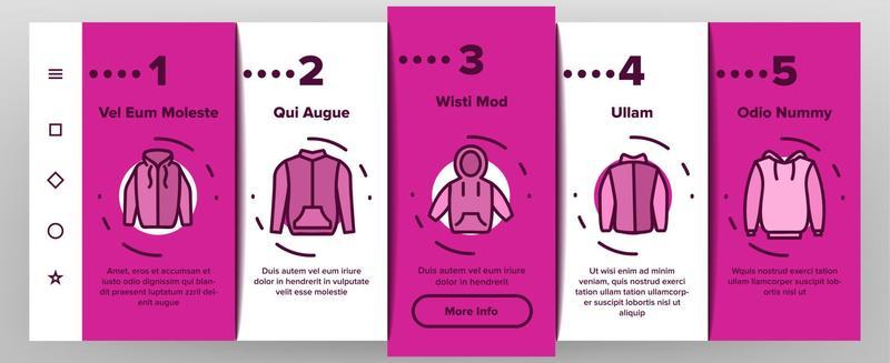 Hoodie And Sweater Onboarding Icons Set Vector