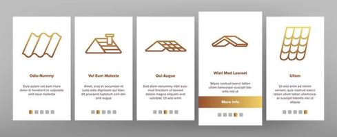Roof Construction Onboarding Icons Set Vector