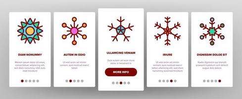 Snowflake Tracery Onboarding Icons Set Vector