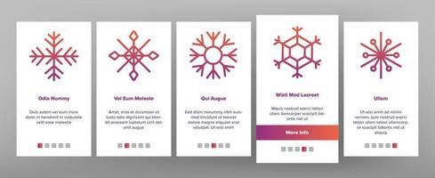 Snowflake Tracery Onboarding Icons Set Vector